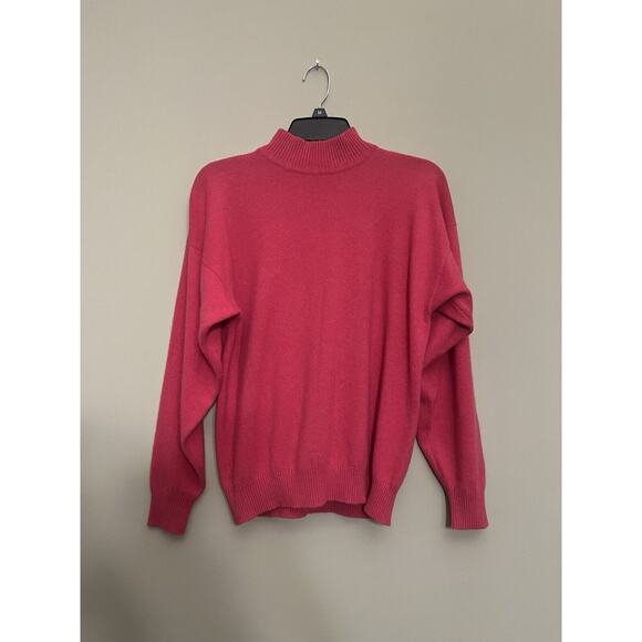 100% Cashmere Turtleneck Sweater Women’s Medium Fuchsia Pink Charter Club NWOT - Picture 1 of 4